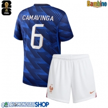 Maglie da calcio Francia Eduardo Camavinga #6 Prima Maglia Bambino Mondiali 2026  Manica Corta (+ Pantaloni corti)